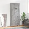 Image de vidaXL Buffet haut Gris bÃ©ton 69,5x34x180 cm Bois d'ingÃ©nierie