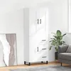 Image de vidaXL Buffet haut Blanc 69,5x34x180 cm Bois d'ingÃ©nierie