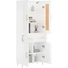 Image de vidaXL Buffet haut Blanc 69,5x34x180 cm Bois d'ingÃ©nierie