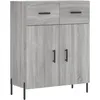 Image de vidaXL Buffet haut Sonoma gris 69,5x34x180 cm Bois d'ingÃ©nierie