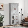 Image de vidaXL Buffet haut Gris bÃ©ton 69,5x34x180 cm Bois d'ingÃ©nierie