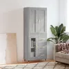 Image de vidaXL Buffet haut Sonoma gris 69,5x34x180 cm Bois d'ingÃ©nierie