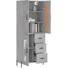 Image de vidaXL Buffet haut Gris bÃ©ton 69,5x34x180 cm Bois d'ingÃ©nierie