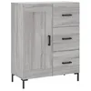 Image de vidaXL Buffet haut Sonoma gris 69,5x34x180 cm Bois d'ingÃ©nierie