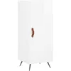 Image de vidaXL Buffet haut Blanc brillant 34,5x34x180 cm Bois d'ingÃ©nierie