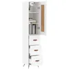 Image de vidaXL Buffet haut Blanc 34,5x34x180 cm Bois d'ingÃ©nierie