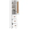 Image de vidaXL Buffet haut Blanc brillant 34,5x34x180 cm Bois d'ingÃ©nierie