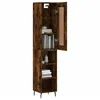 Image de Vidaxl Buffet Haut ChÃªne FumÃ© 34,5x34x180 Cm Bois D'ingÃ©nierie