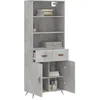 Image de vidaXL Buffet haut Gris bÃ©ton 69,5x34x180 cm Bois d'ingÃ©nierie