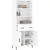 Image de vidaXL Buffet haut Blanc 69,5x34x180 cm Bois d'ingÃ©nierie