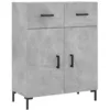 Image de vidaXL Buffet haut Gris bÃ©ton 69,5x34x180 cm Bois d'ingÃ©nierie