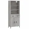 Image de vidaXL Buffet haut Sonoma gris 69,5x34x180 cm Bois d'ingÃ©nierie