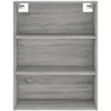 Image de vidaXL Buffet haut Sonoma gris 69,5x34x180 cm Bois d'ingÃ©nierie