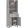 Image de Vidaxl Buffet Haut Sonoma Gris 69,5x34x180 Cm Bois D'ingÃ©nierie