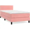 Image de vidaXL Lit Ã  sommier tapissier avec matelas Rose 90x200 cm Velours