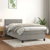 Image de vidaXL Lit Ã  sommier tapissier et matelas Gris clair 80x200 cm Velours