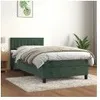 Image de Lit Ã  sommier tapissier et matelas Vert foncÃ© 80x200 cm Velours