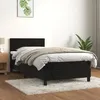 Image de 3141403 vidaXL Lit Ã  sommier tapissier avec matelas Noir 90x200 cm Velours