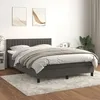 Image de vidaXL Lit Ã  sommier tapissier et matelas Gris foncÃ© 140x190cm Velours