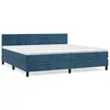 Image de vidaXL Lit Ã  sommier tapissier et matelas Bleu foncÃ© 200x200cm Velours