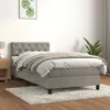 Image de vidaXL Sommier Ã  lattes de lit et matelas Gris clair 80x200 cm Velours