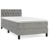 Image de vidaXL Lit Ã  sommier tapissier et matelas Gris clair 100x200cm Velours