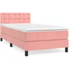 Image de vidaXL Lit Ã  sommier tapissier avec matelas Rose 90x200 cm Velours