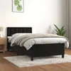 Image de Vidaxl Lit Ã  Sommier Tapissier Avec Matelas Noir 100x200 Cm Velours
