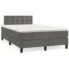 Image de vidaXL Lit Ã  sommier tapissier et matelas Gris foncÃ© 120x200cm Velours