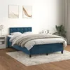 Image de 3141537 vidaXL Lit Ã  sommier tapissier et matelas Bleu foncÃ© 120x200cm Velours