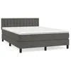 Image de vidaXL Lit Ã  sommier tapissier et matelas Gris foncÃ© 140x200cm Velours