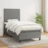 Image de vidaXL Lit Ã  sommier tapissier avec matelas Gris foncÃ© 100x200cm Tissu