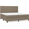 Image de vidaXL Lit Ã  sommier tapissier avec matelas Taupe 200x200 cm Tissu