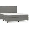 Image de vidaXL Lit Ã  sommier tapissier avec matelas Gris foncÃ© 180x200cm Tissu