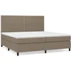 Image de vidaXL Lit Ã  sommier tapissier avec matelas Taupe 200x200 cm Tissu