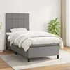 Image de vidaXL Lit Ã  sommier tapissier et matelas Gris foncÃ© 90x190 cm Tissu