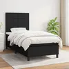 Image de vidaXL Lit Ã  sommier tapissier avec matelas Noir 90x200 cm Tissu