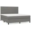 Image de vidaXL Lit Ã  sommier tapissier avec matelas Gris foncÃ© 160x200cm Tissu