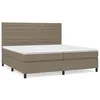 Image de vidaXL Lit Ã  sommier tapissier avec matelas Taupe 200x200 cm Tissu