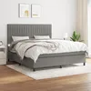 Image de vidaXL Lit Ã  sommier tapissier avec matelas Gris foncÃ© 180x200cm Tissu
