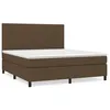 Image de vidaXL Lit Ã  sommier tapissier avec matelas Marron foncÃ© 180x200 cm