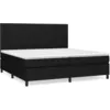 Image de vidaXL Lit Ã  sommier tapissier avec matelas Noir 200x200 cm Tissu