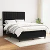 Image de vidaXL Lit Ã  sommier tapissier avec matelas Noir 140x190 cm Tissu