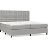 Image de Lit Ã  sommier tapissier avec matelas Gris clair 200x200cm Tissu