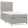 Image de vidaXL Lit Ã  sommier tapissier avec matelas Gris clair 80x200 cm Tissu