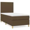 Image de vidaXL Lit Ã  sommier tapissier avec matelas Marron foncÃ© 80x200 cm