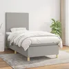 Image de vidaXL Lit Ã  sommier tapissier et matelas Gris clair 90x190 cm Tissu