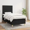 Image de vidaXL Lit Ã  sommier tapissier avec matelas Noir 90x200 cm Tissu