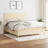Image de vidaXL Lit Ã  sommier tapissier avec matelas CrÃ¨me 180x200 cm Tissu