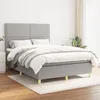 Image de vidaXL Lit Ã  sommier tapissier avec matelas Gris clair 140x190cm Tissu